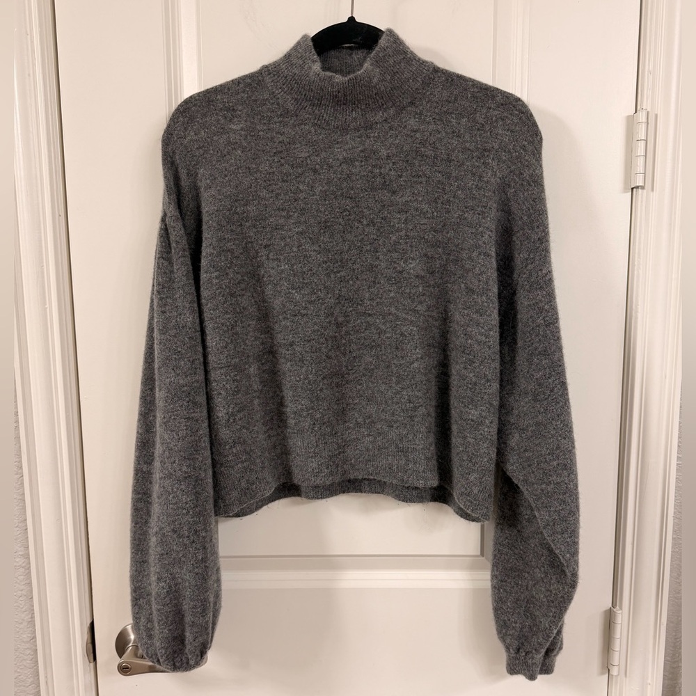 Free People Heather Gray Turtleneck Sweater
